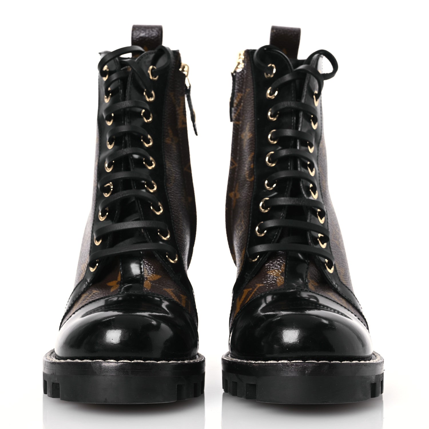 Louis Vuitton Patent Calfskin Monogram Star Trail Ankle Boots 37 Black 2 of 12