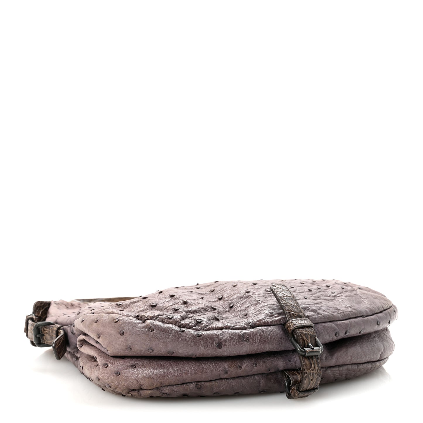 Ostrich Crocodile Shoulder Bag Purple