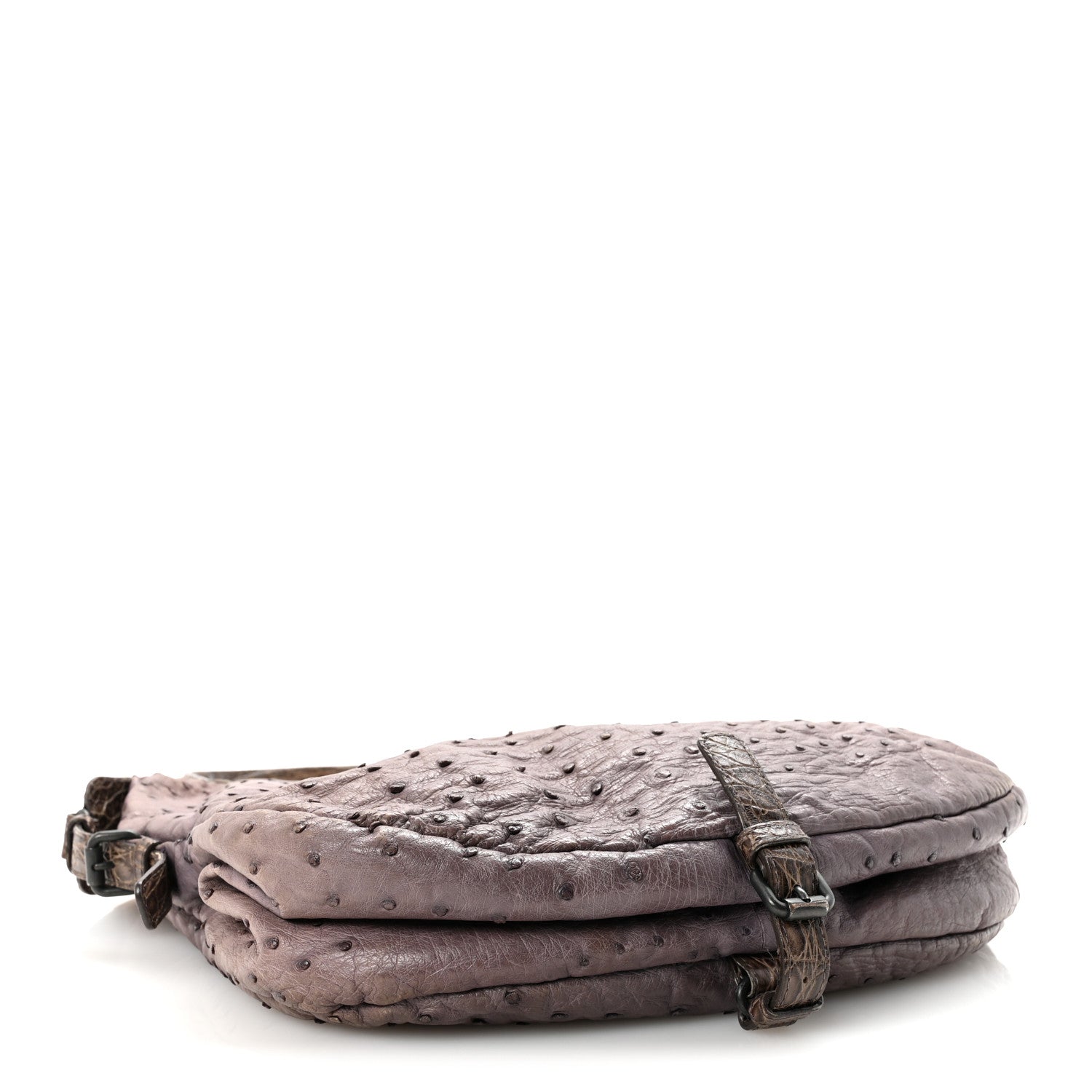 Bottega Veneta Ostrich Crocodile Shoulder Bag Purple 4 of 9