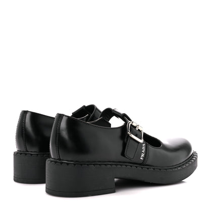 Prada Spazzolato Mary Jane T Strap 40mm Loafers 40 Black 4 of 9