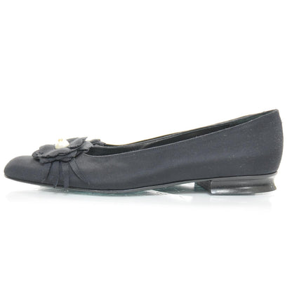 Chanel Camellia Flats 38 Black 2 of 7