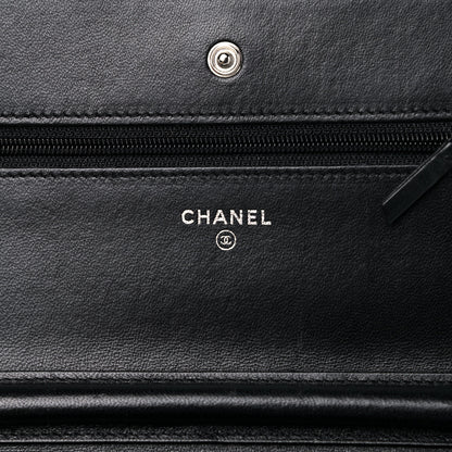 Chanel Lambskin Quilted Wallet On Chain WOC Black 6 of 18
