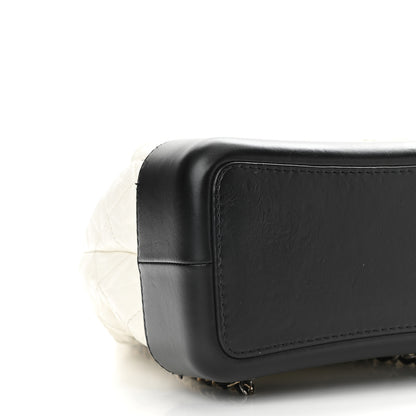 Chanel Aged Calfskin Quilted Gabrielle Backpack Black White 8 of 9