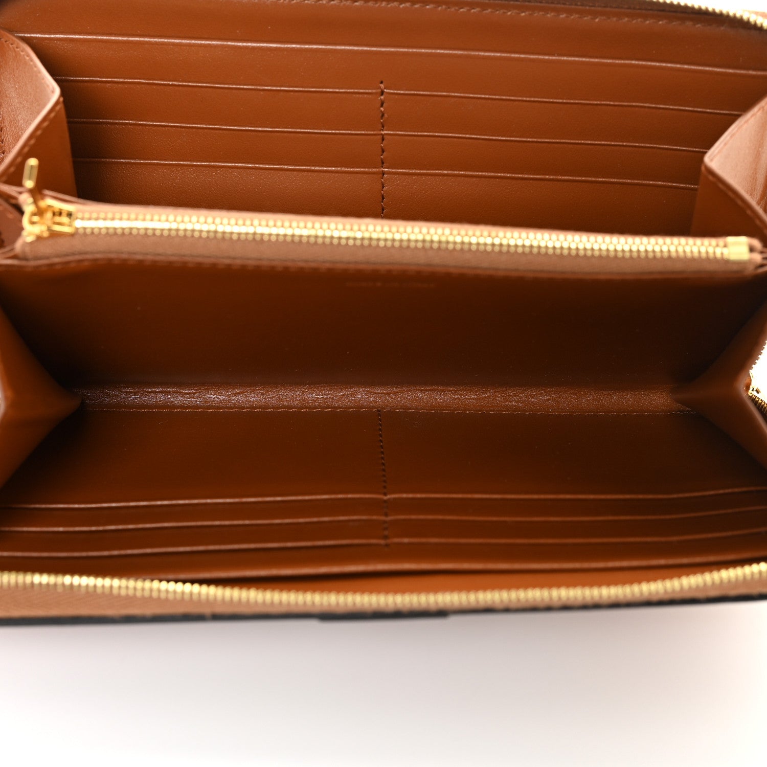 Celine Natural Calfskin Large Zip Around Multifunction Wallet Tan 5 of 16