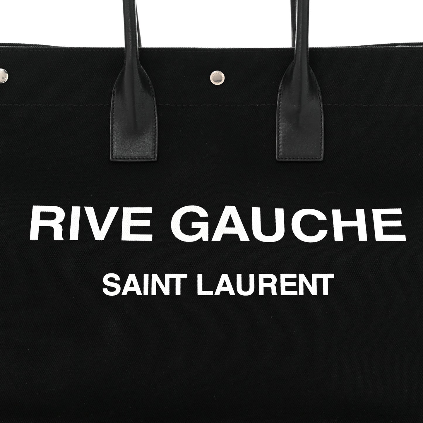 Linen Calfskin Rive Gauche Tote Black
