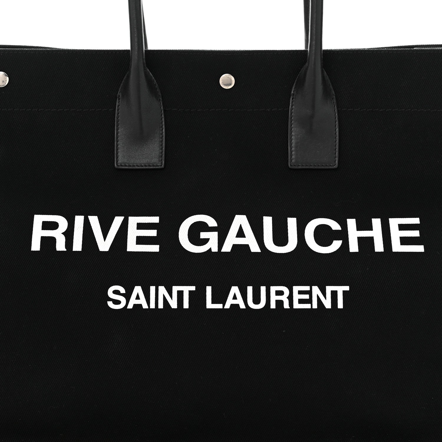 Saint Laurent Linen Calfskin Rive Gauche Tote Black 8 of 10