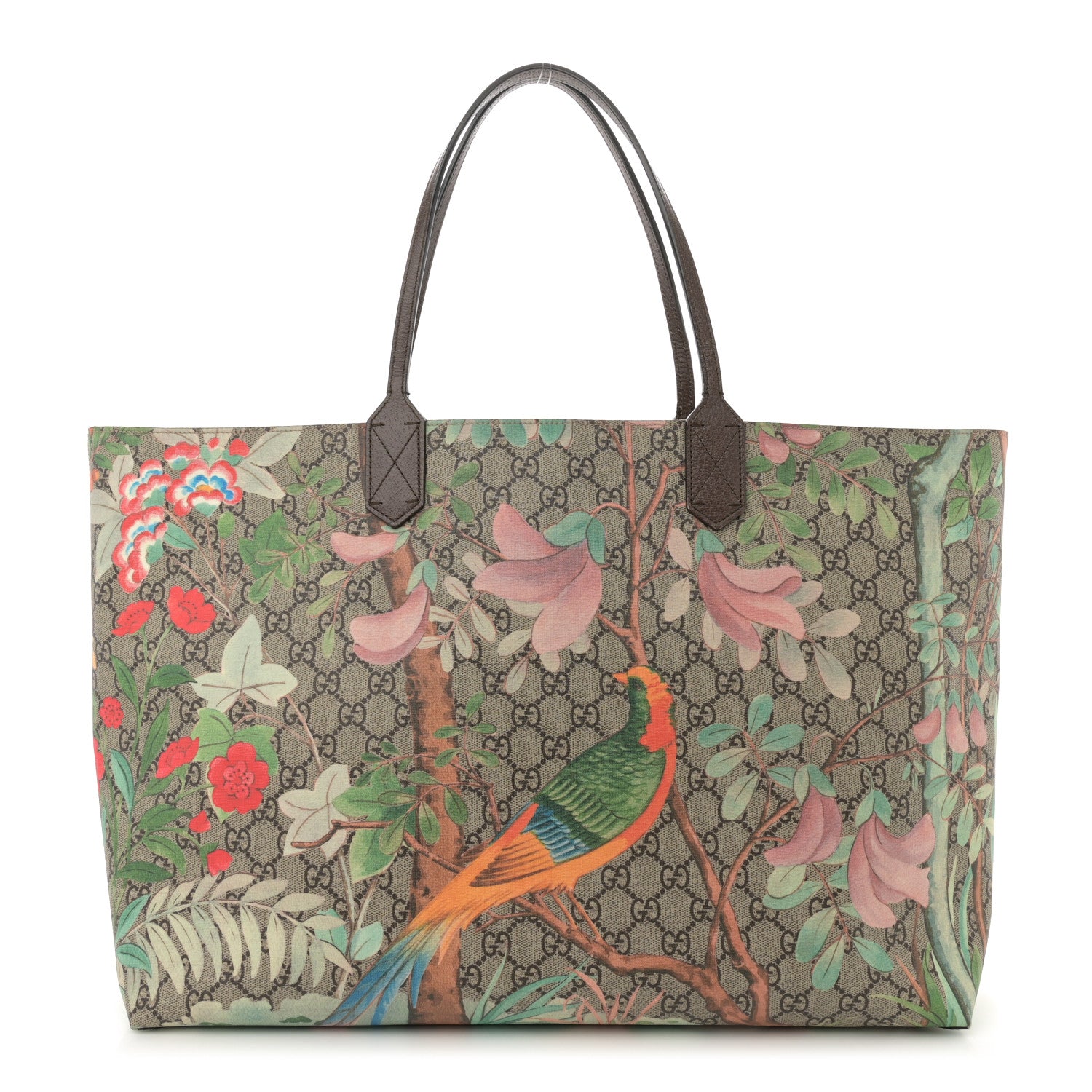 Gucci GG Supreme Monogram Tian Large Shopping Tote Beige Multicolor New Acero 1 of 11