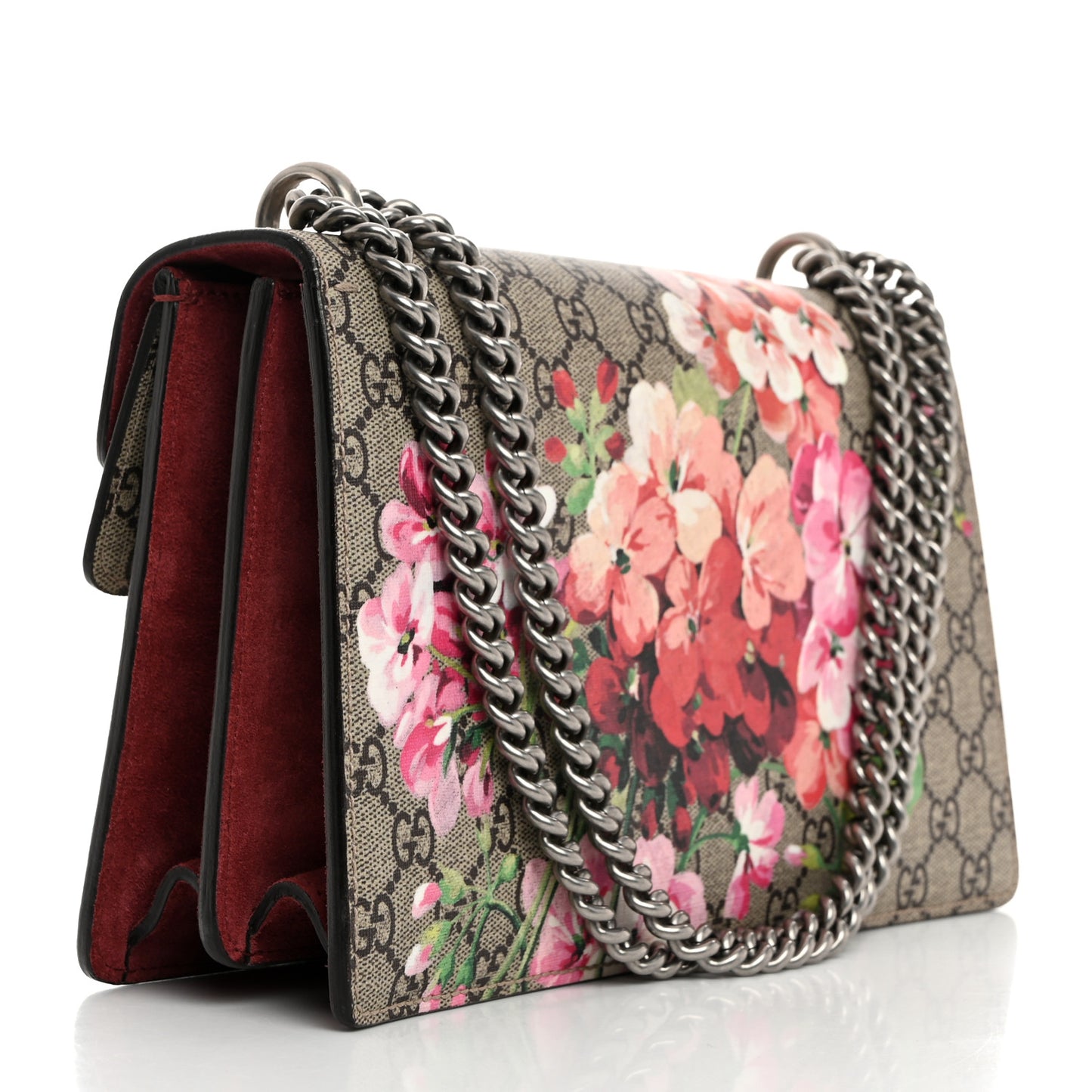 GG Supreme Monogram Blooms Small Dionysus Shoulder Bag Beige Multicolor Dry Rose
