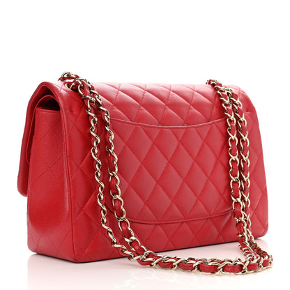 Chanel Caviar Quilted Jumbo Double Flap Red 3 of 14