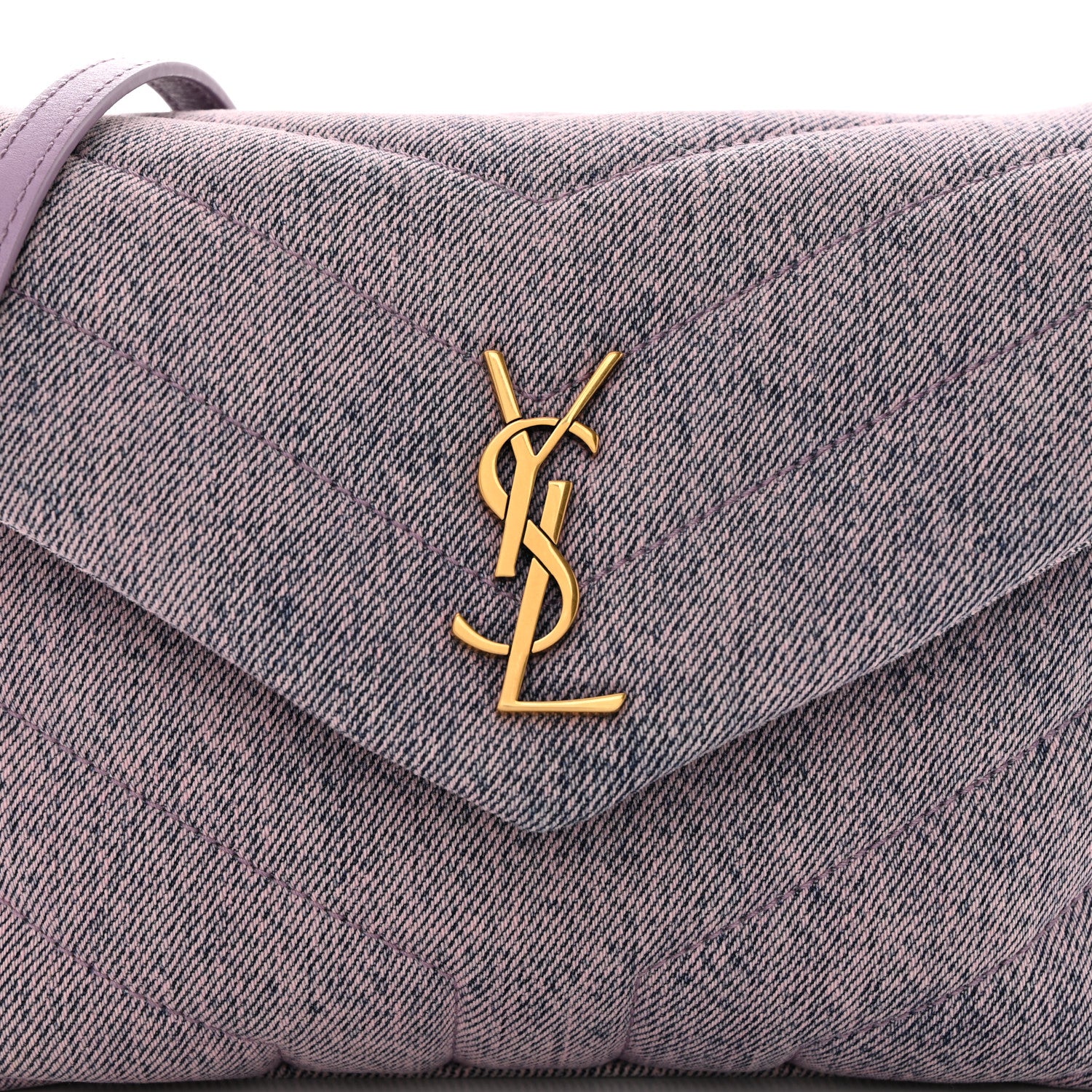 Saint Laurent Denim Y Quilted Monogram Toy Loulou Crossbody Bag Bleached Lilac 8 of 10