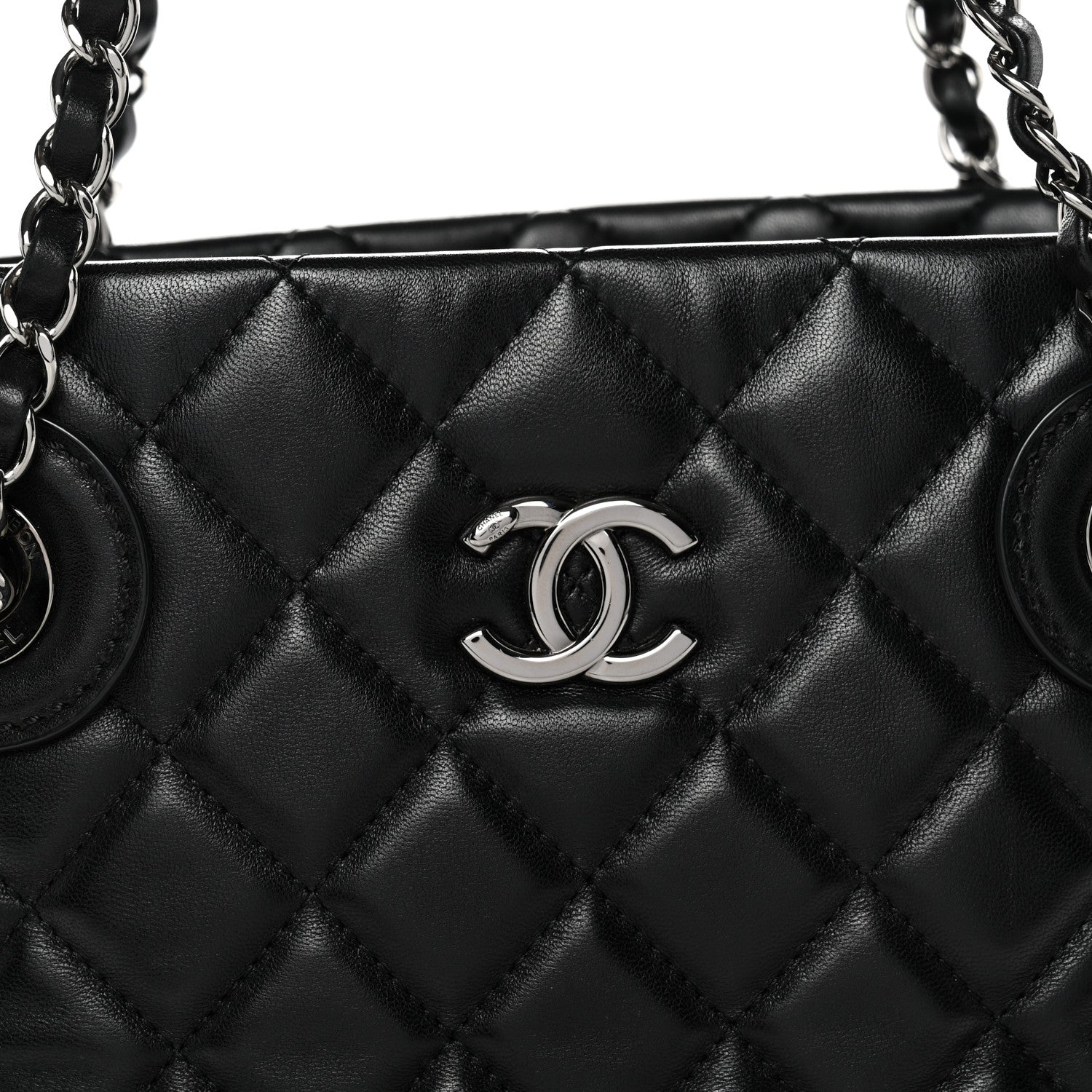 Chanel Lambskin Quilted Small Coco Loop Tote Black 8 of 11