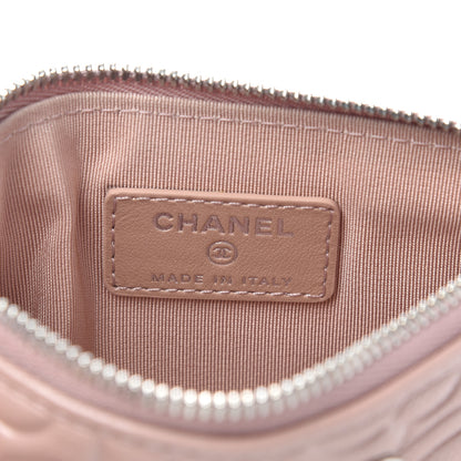 Chanel Goatskin Camellia Embossed Cosmetic Pouch Light Pink 6 of 7