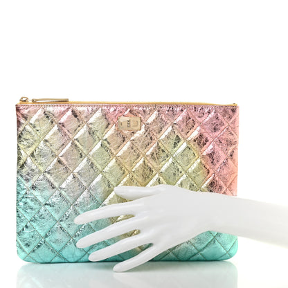 Chanel Metallic Goatskin Quilted Medium 2.55 Reissue Cosmetic Case Multicolor 2 of 7