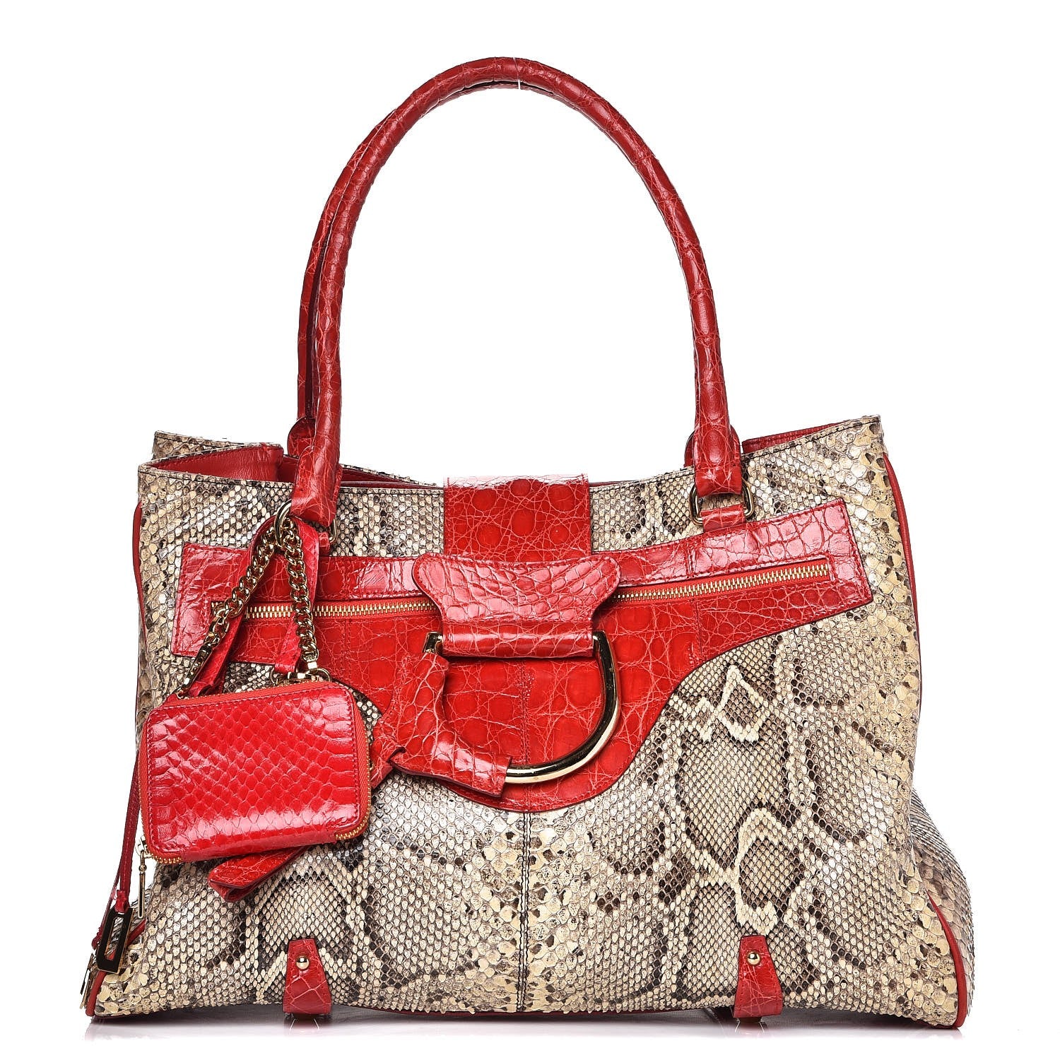Dolce & Gabbana Python Crocodile Tote Naturale Rosso 1 of 16