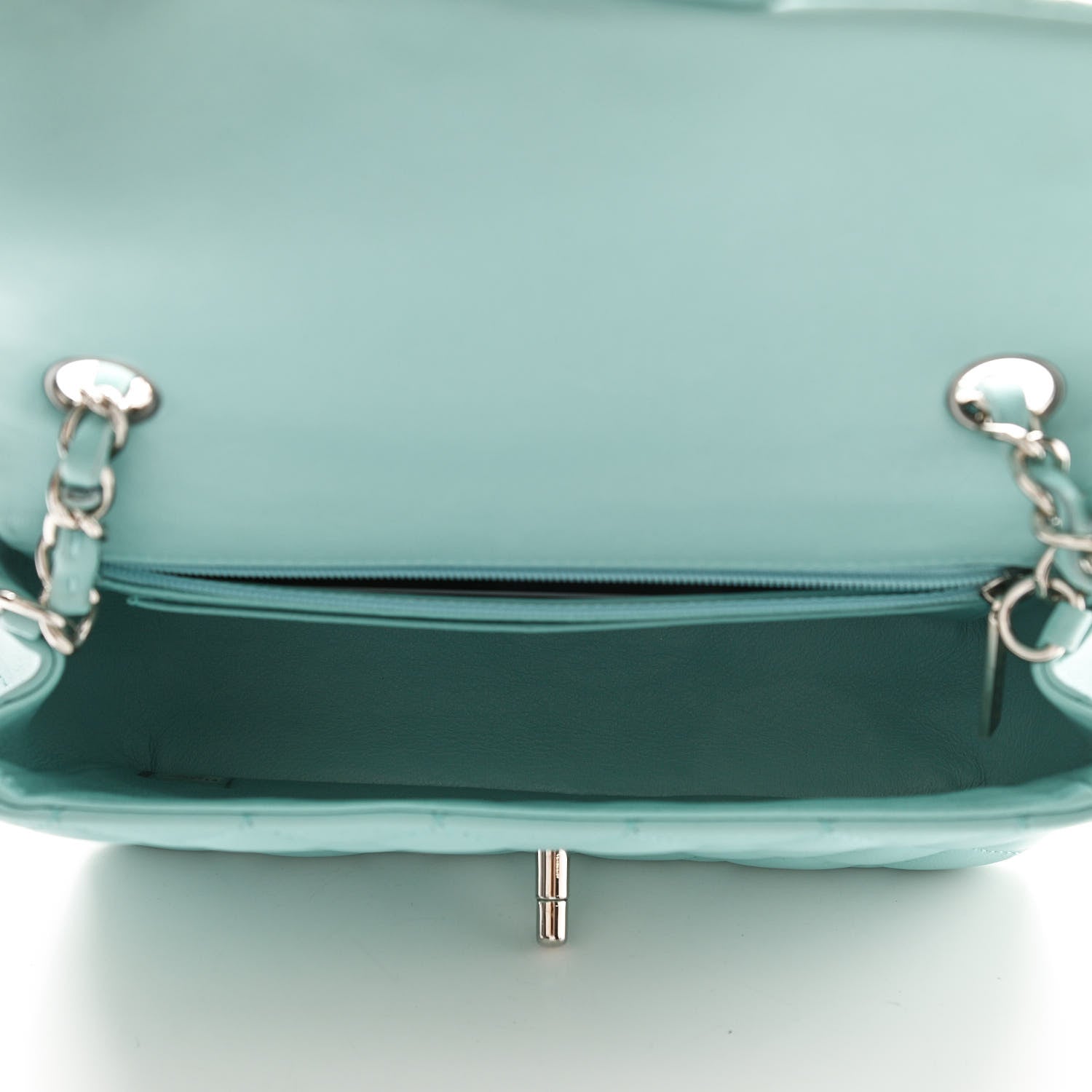 Chanel Lambskin Quilted Mini Rectangular Flap Light Blue 5 of 10