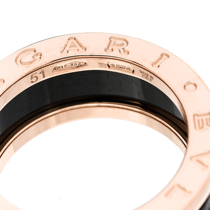 Bulgari 18K Rose Gold Black Ceramic B.Zero1 Two-Band Ring 51 5.75 4 of 4