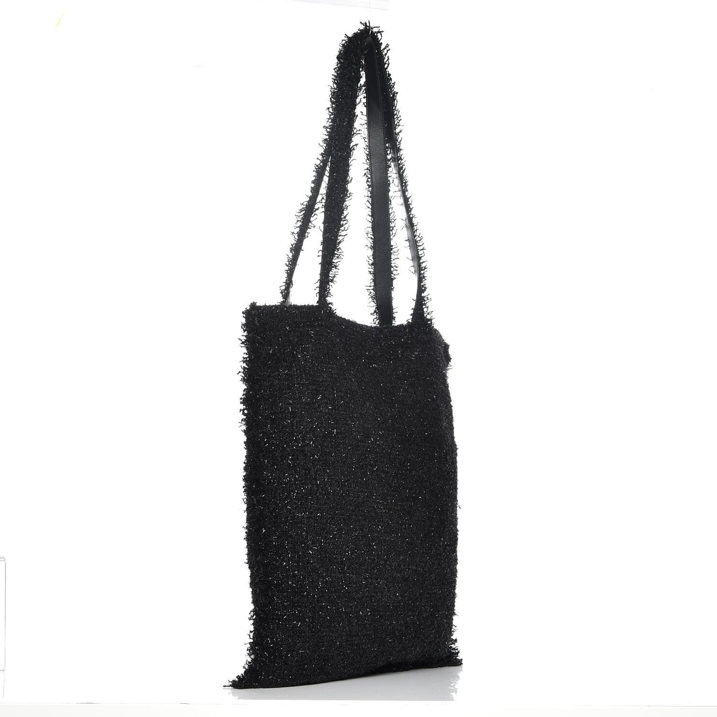 Tweed Resin Strass Large Robot Shopping Bag Black