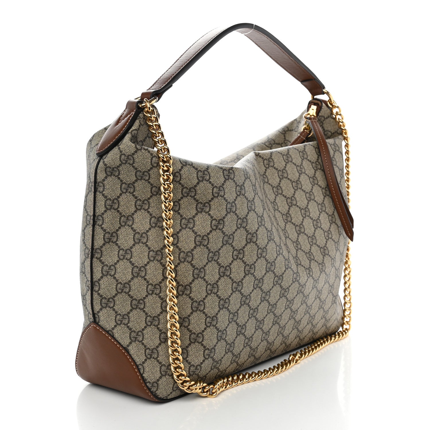 Gucci GG Supreme Monogram Large Linea A Hobo Light Brown 3 of 10