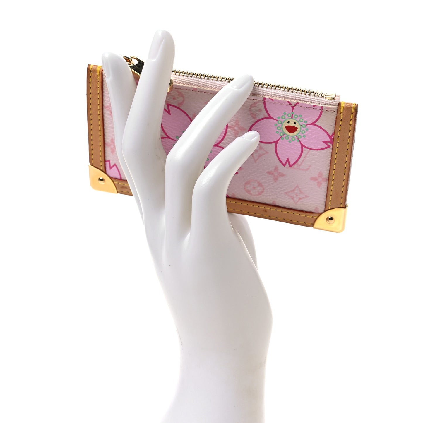 Monogram Cherry Blossom Key Pouch Pink