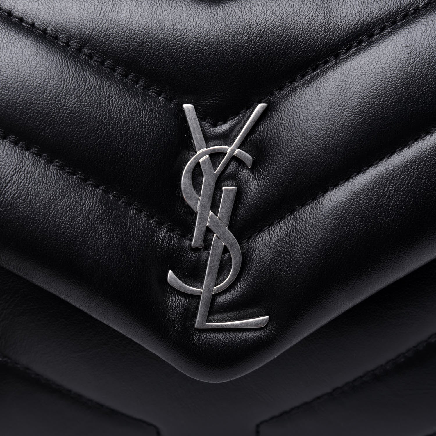 Saint Laurent Calfskin Y Quilted Monogram Toy Loulou Crossbody Bag Black 14 of 16