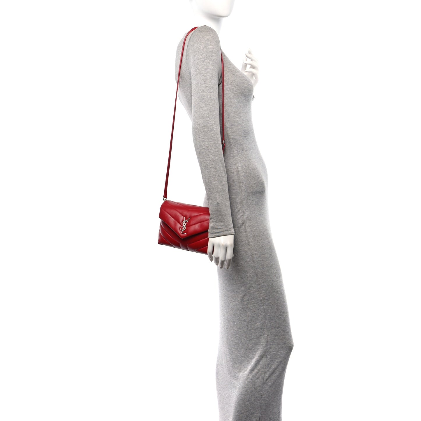 Calfskin Y Quilted Monogram Toy Loulou Crossbody Bag Rouge Eros