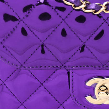 Chanel Mirror Calfskin Metallic Calfskin Quilted Hollywood Boulevard Mini Flap With Star Coin Purse Purple 10 of 13