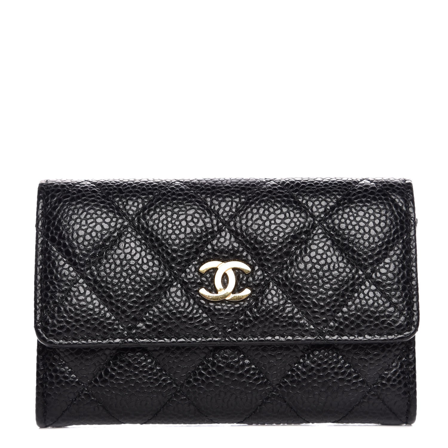 Chanel Caviar Quilted Flap Card Holder Black 1 of 9