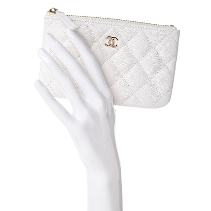 Chanel Caviar Quilted Small Cosmetic Case White 2 of 8
