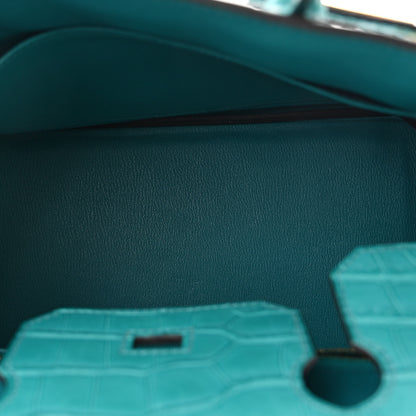 Hermes Matte Alligator Birkin 30 Bleu Paon 5 of 12