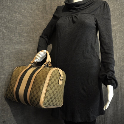 Gucci Monogram Vintage Web Medium Boston Pink 2 of 11