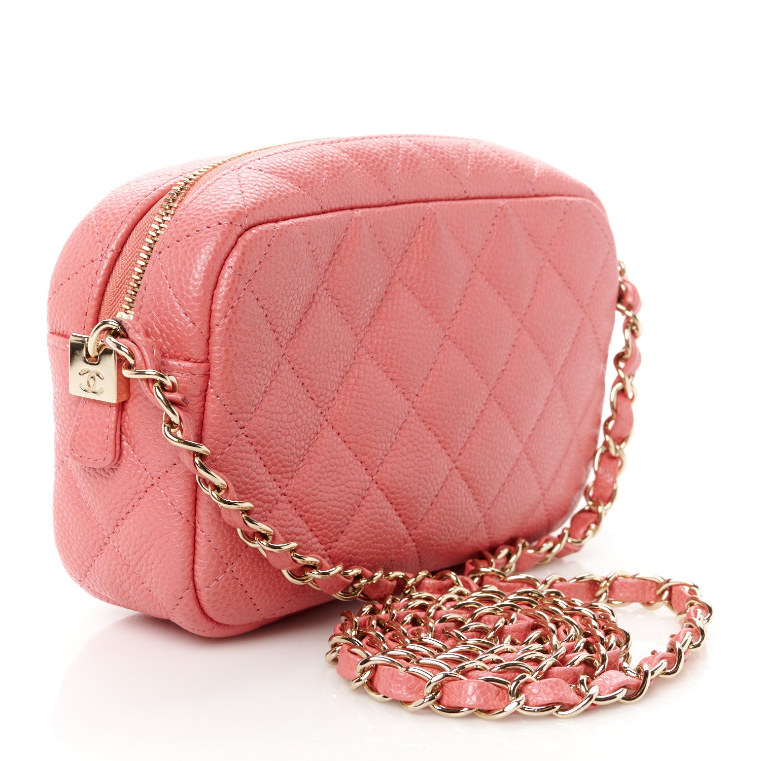 Chanel Iridescent Caviar Small Timeless Camera Case Coral 3 of 10