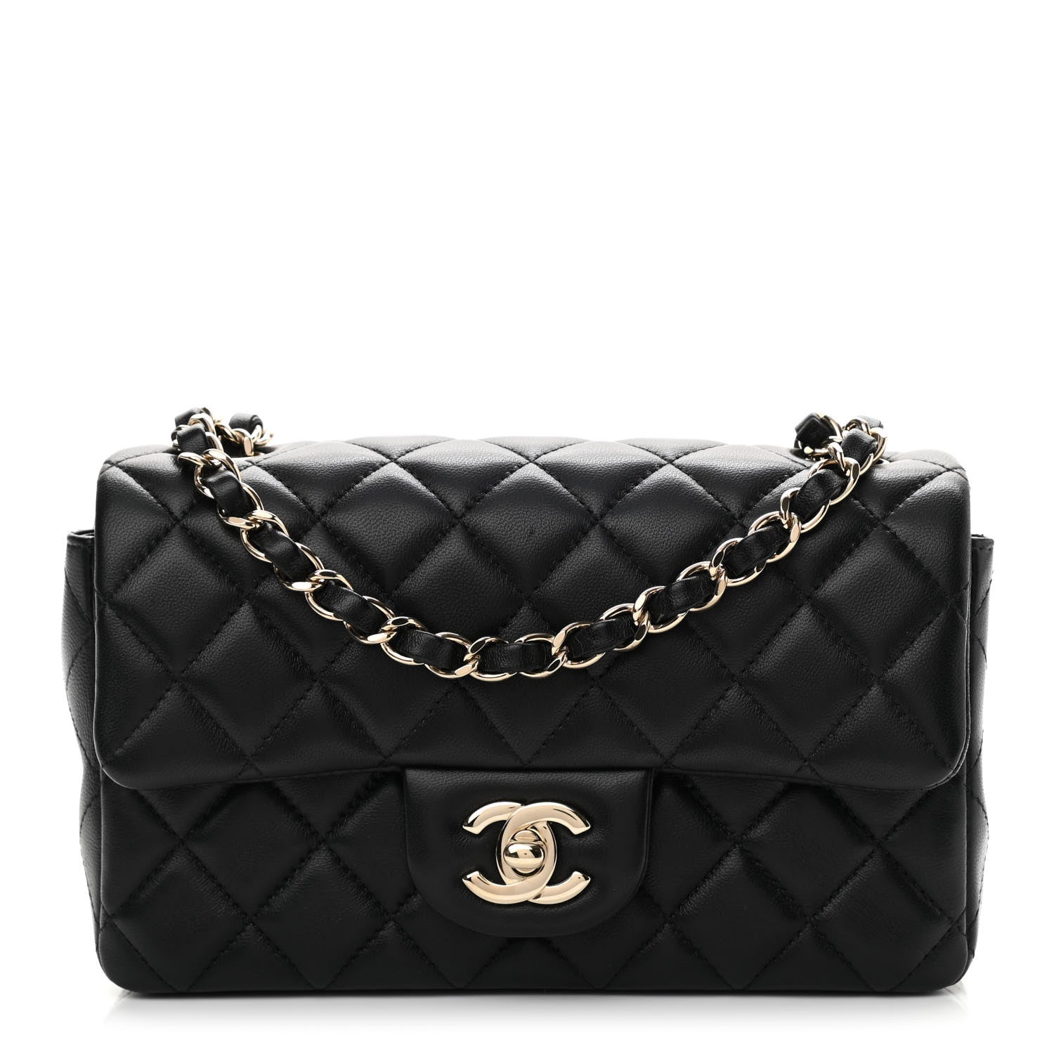 Chanel Lambskin Quilted Mini Rectangular Flap Black 1 of 9