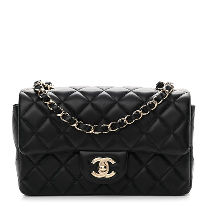 Chanel Lambskin Quilted Mini Rectangular Flap Black 1 of 9