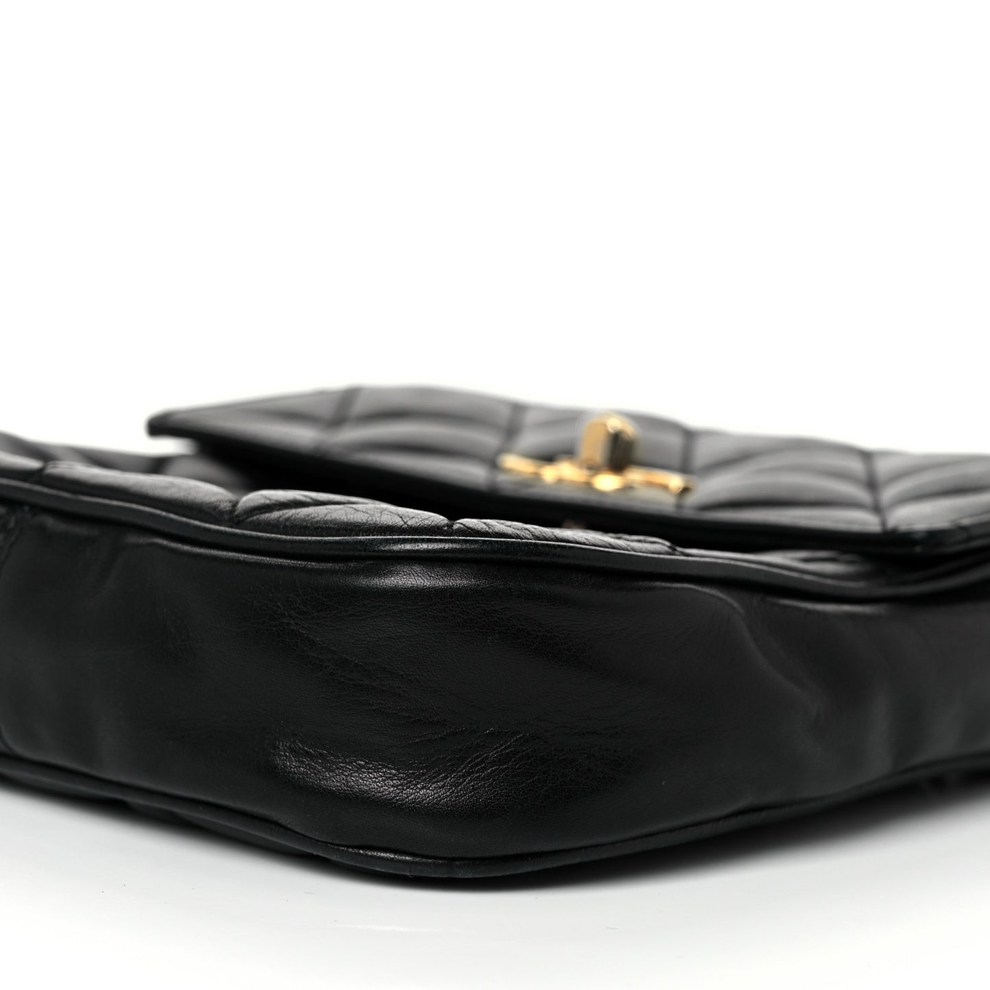 Lambskin Quilted Extra Mini Flap Black