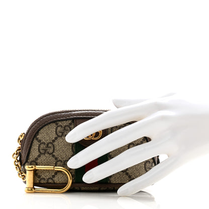 Gucci GG Supreme Monogram Web Ophidia Dome Key Pouch Beige New Acero 2 of 9