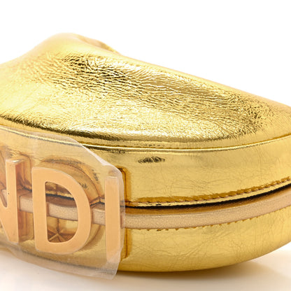 Fendi Laminated Craquele Lambskin Nano Fendigraphy Hobo Charm Gold 10 of 10