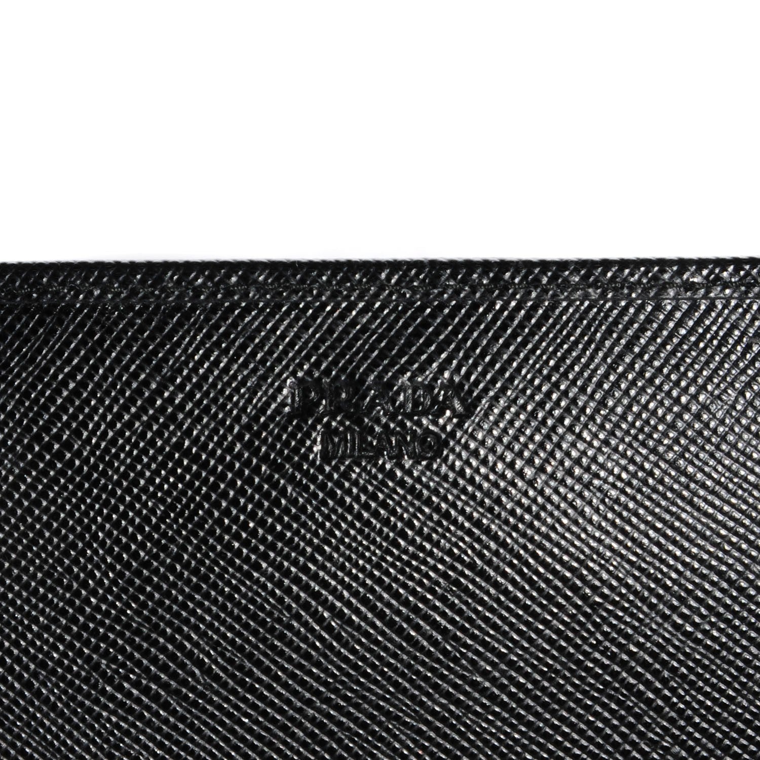 Prada Saffiano Metal Oro Chain Wallet Nero Black 7 of 8