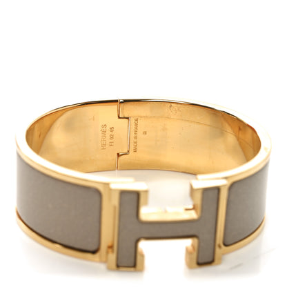 Hermes Enamel Glitter Wide Clic Clac H Bracelet PM  Marron Glace 4 of 5