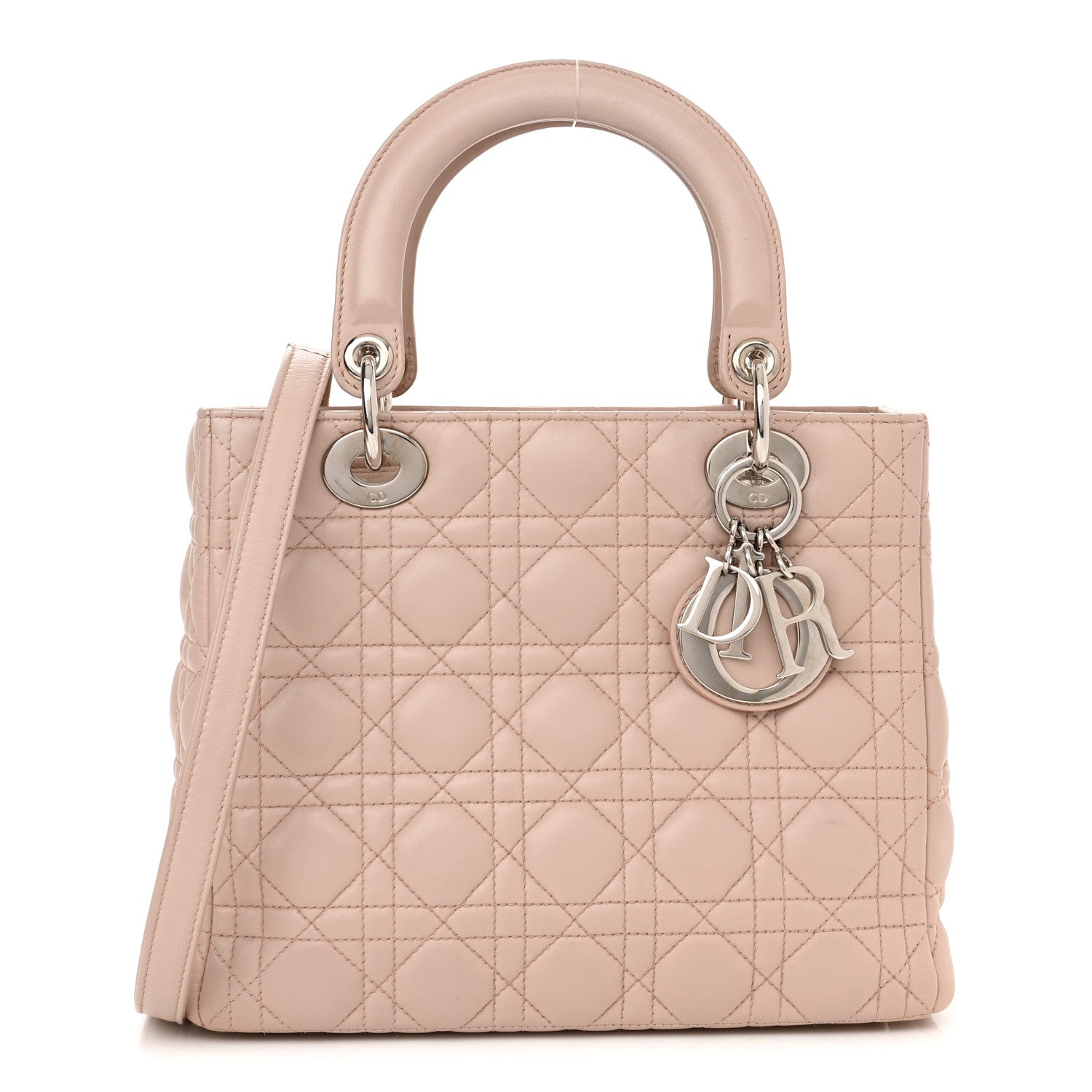 Christian Dior Lambskin Cannage Medium Lady Dior Rose Poudre 1 of 10