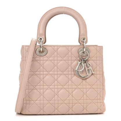 Christian Dior Lambskin Cannage Medium Lady Dior Rose Poudre 1 of 10
