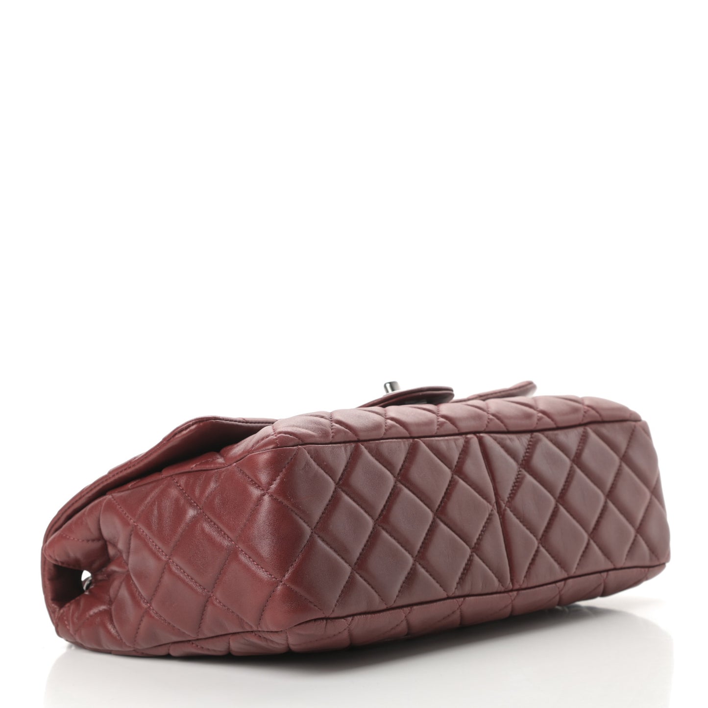 Lambskin Quilted Jumbo Single Flap Dark Red
