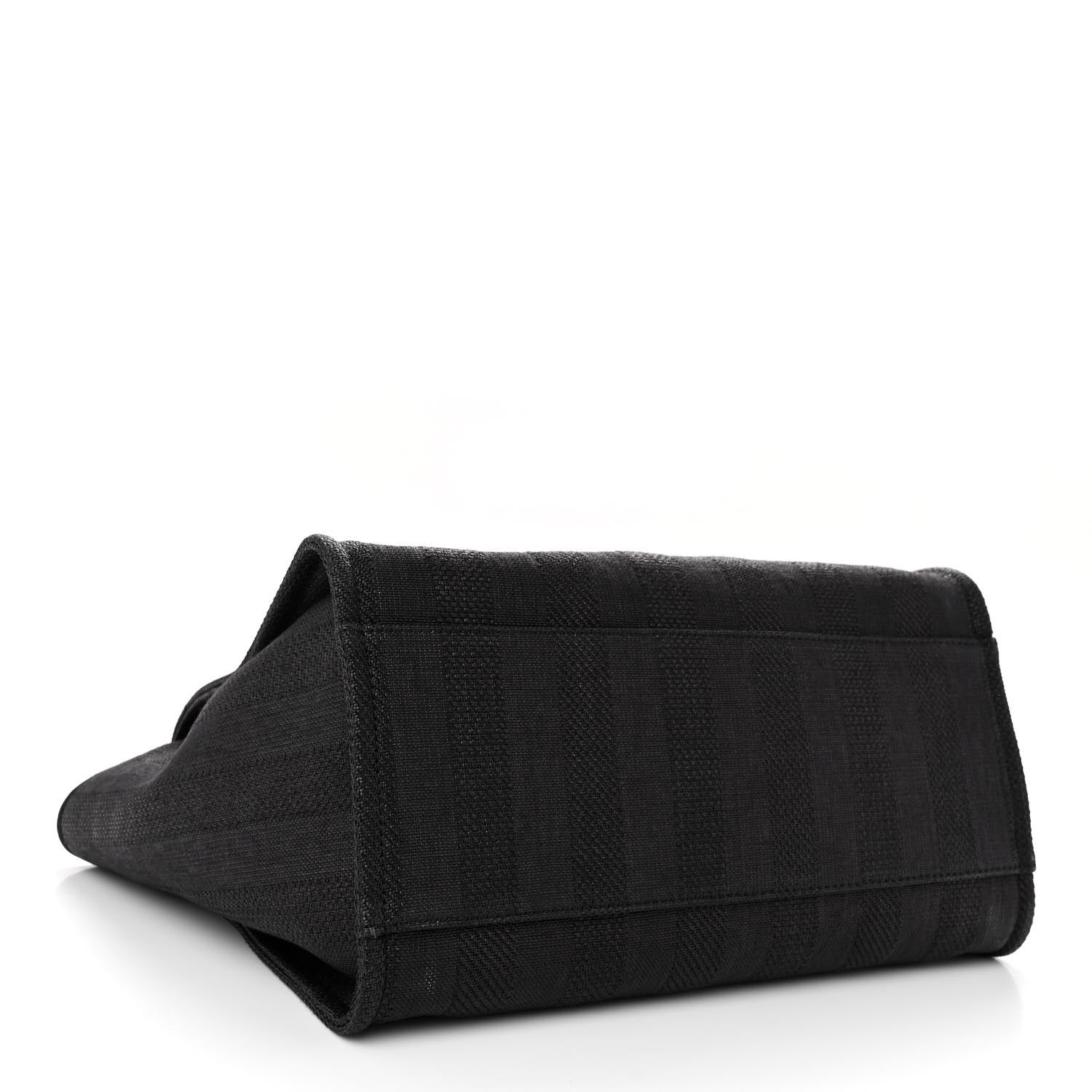 Chanel Mixed Fibers Calfskin Striped Deauville Tote Black 4 of 10