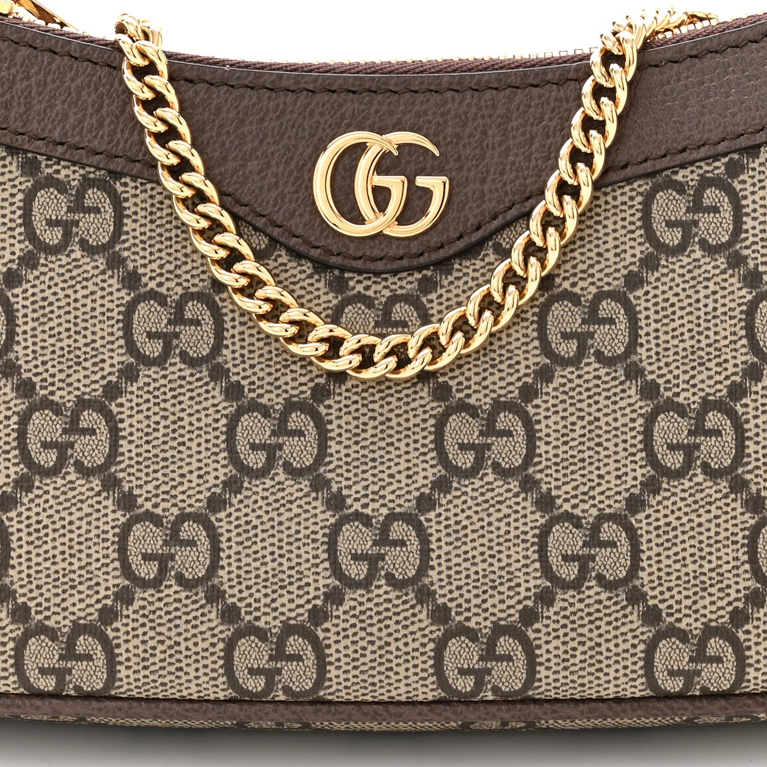 Gucci GG Supreme Monogram Textured Dollar Calfskin Mini Ophidia Chain Bag Beige Ebony 8 of 10