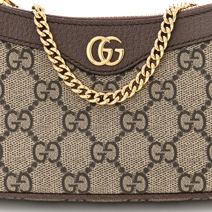 Gucci GG Supreme Monogram Textured Dollar Calfskin Mini Ophidia Chain Bag Beige Ebony 8 of 10