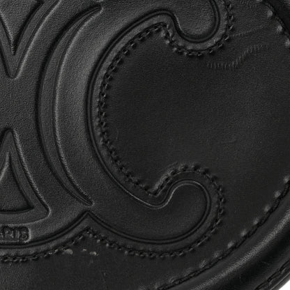 Celine Smooth Calfskin Cuir Triomphe Oval Bag Black 11 of 13