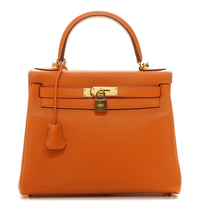 Hermes Taurillon Clemence Kelly Retourne 28 Orange 1 of 24