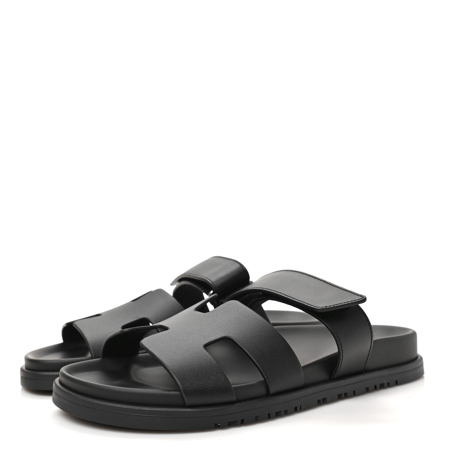 Hermes Calfskin Womens Chypre Sandals 38 Black 3 of 10