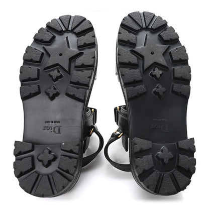 Christian Dior Lambskin Dioract 10mm Sandals 38 Black 6 of 9