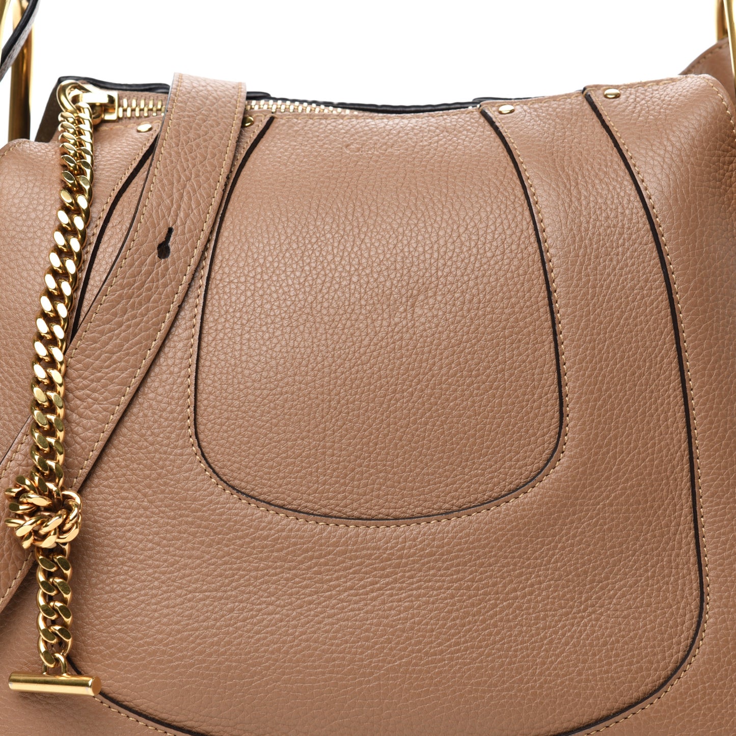 Grained Calfskin Small Hayley Hobo Nut