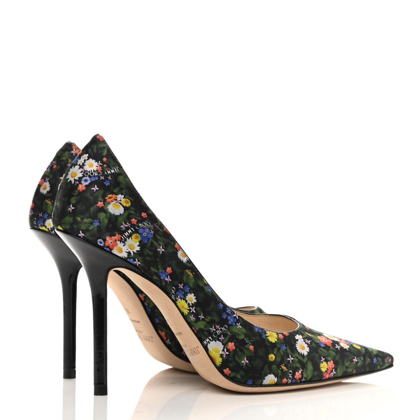 Silk Floral Love 100 Pumps 36 Black